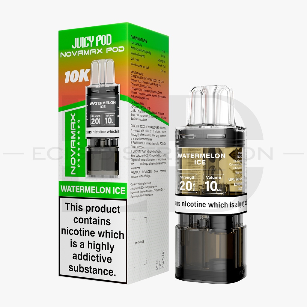 Juicy Pod Novamax 10K Refillable Pod - Watermelon Ice 