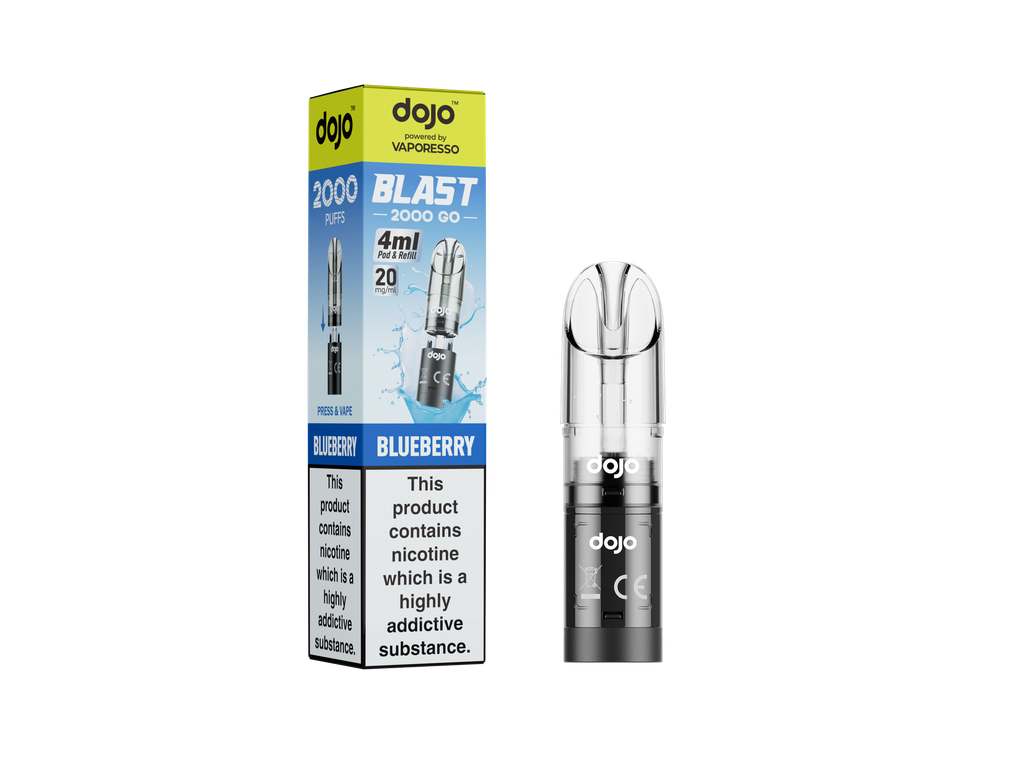 Vaporesso Dojo Blast 2000 Go Transparent Pod - Blueberry 20MG 