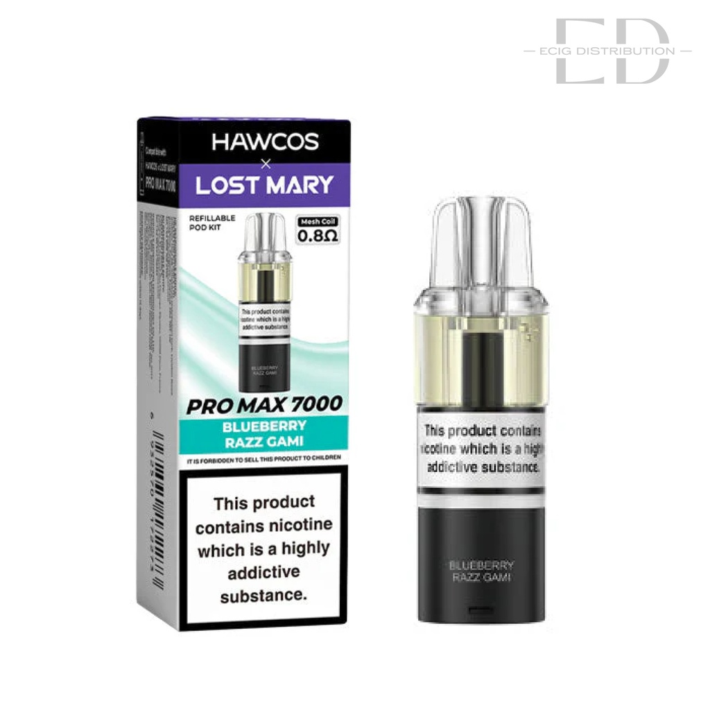 Lost Mary Hawcos Pro Max 7000 Refillable Pod - Blueberry Razz Gami 
