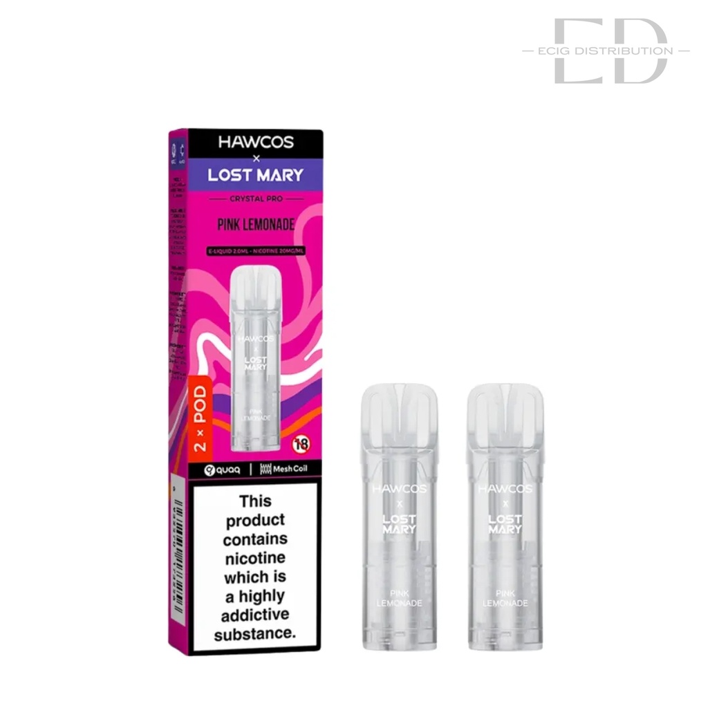 Lost Mary Hawcos Crystal Pro Refillable Pod 2Pcs/Pack - Pink Lemonade