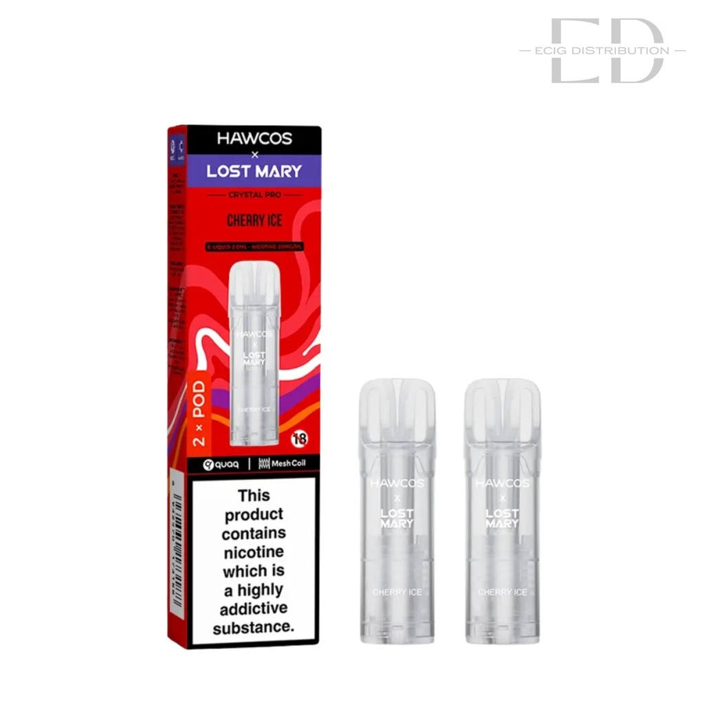 Lost Mary Hawcos Crystal Pro Refillable Pod 2Pcs/Pack - Cherry Ice