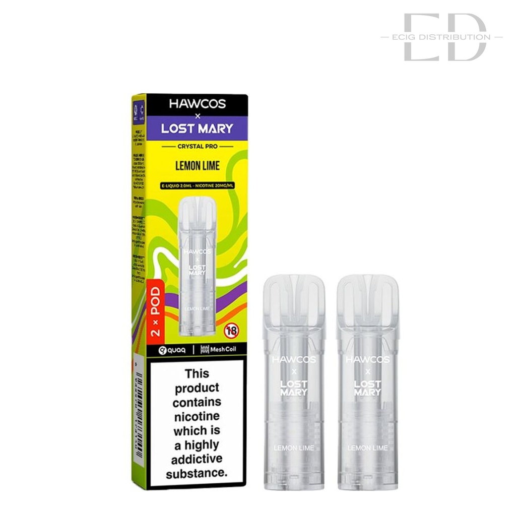 Lost Mary Hawcos Crystal Pro Refillable Pod 2Pcs/Pack - Lemon Lime