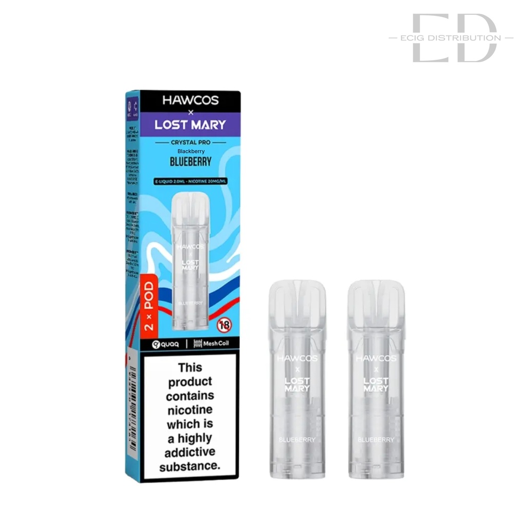 Lost Mary Hawcos Crystal Pro Refillable Pod 2Pcs/Pack - Blackberry Blueberry
