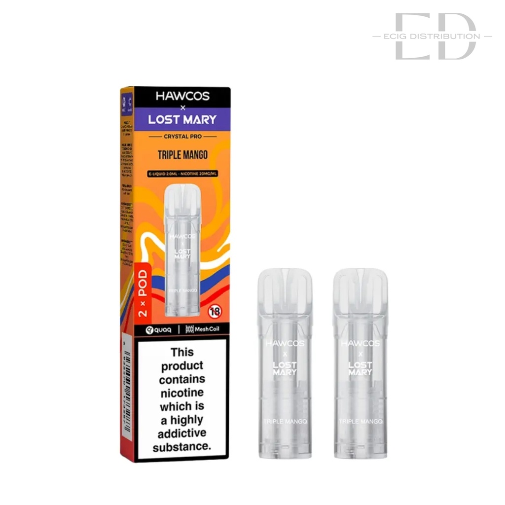 Lost Mary Hawcos Crystal Pro Refillable Pod 2Pcs/Pack - Triple Mango
