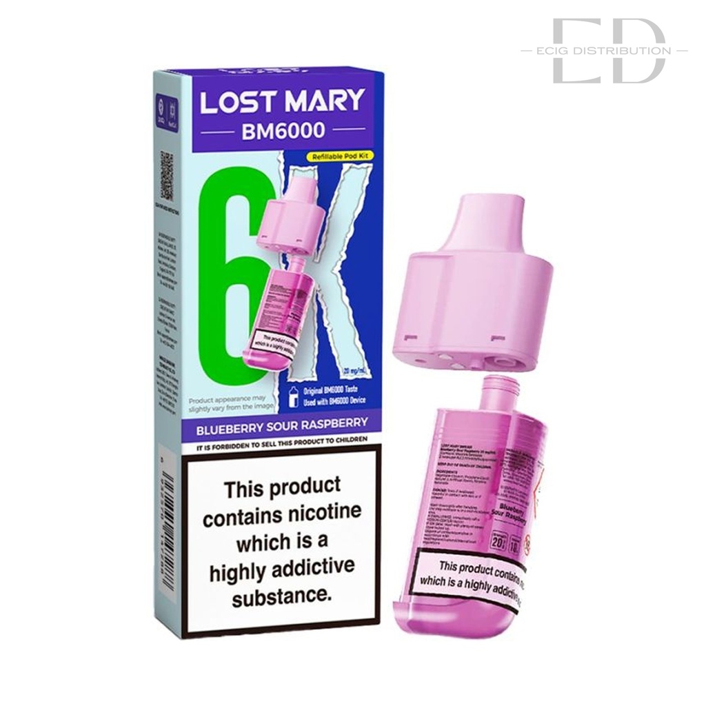 Lost Mary BM6000 Refillable Pod - Blueberry Sour Raspberry 