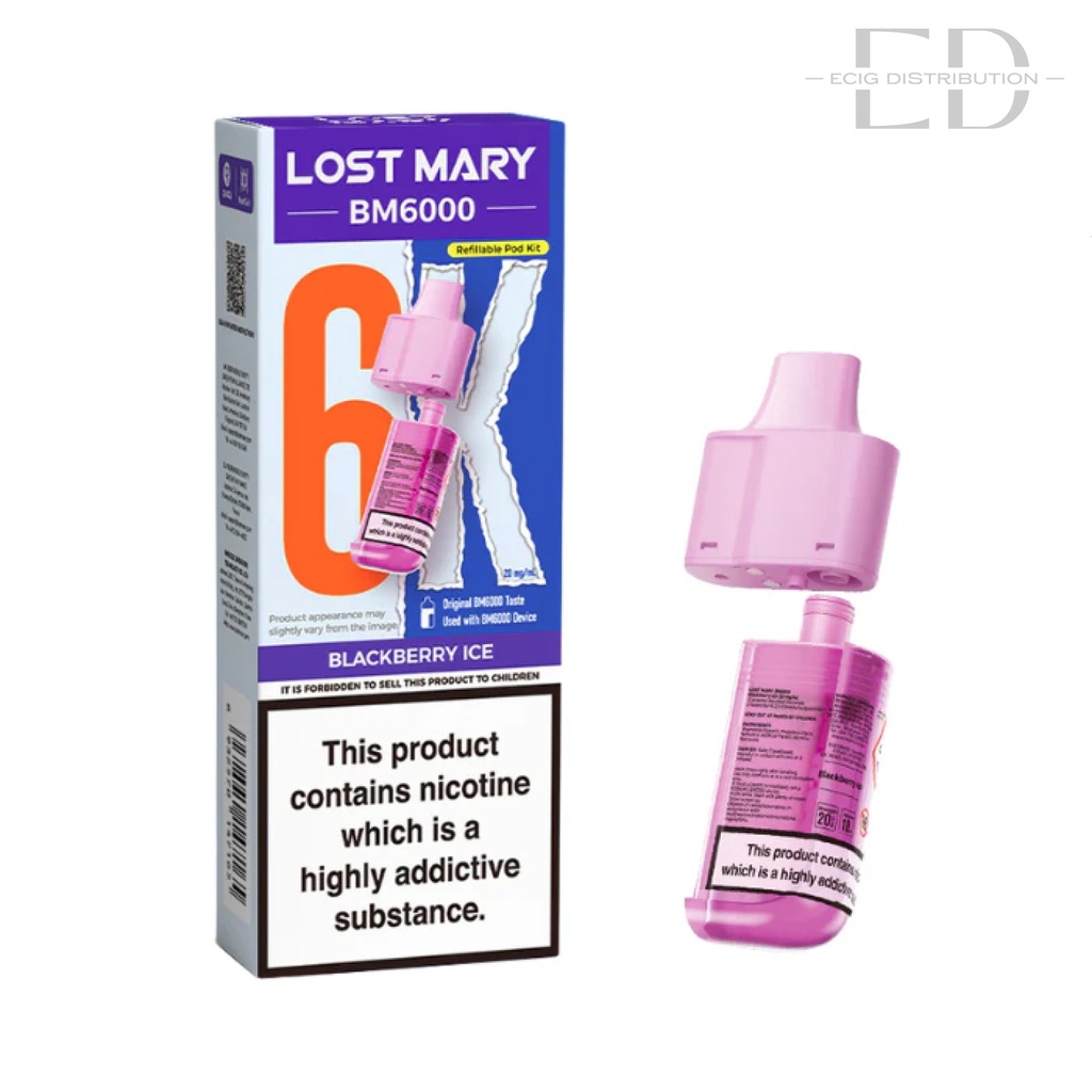 Lost Mary BM6000 Refillable Pod - Blackberry Ice 