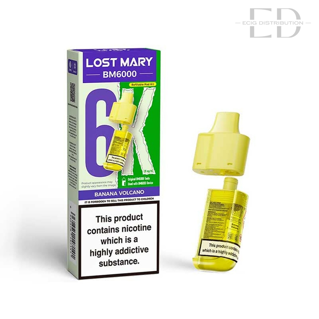 Lost Mary BM6000 Refillable Pod - Banana Volcano 