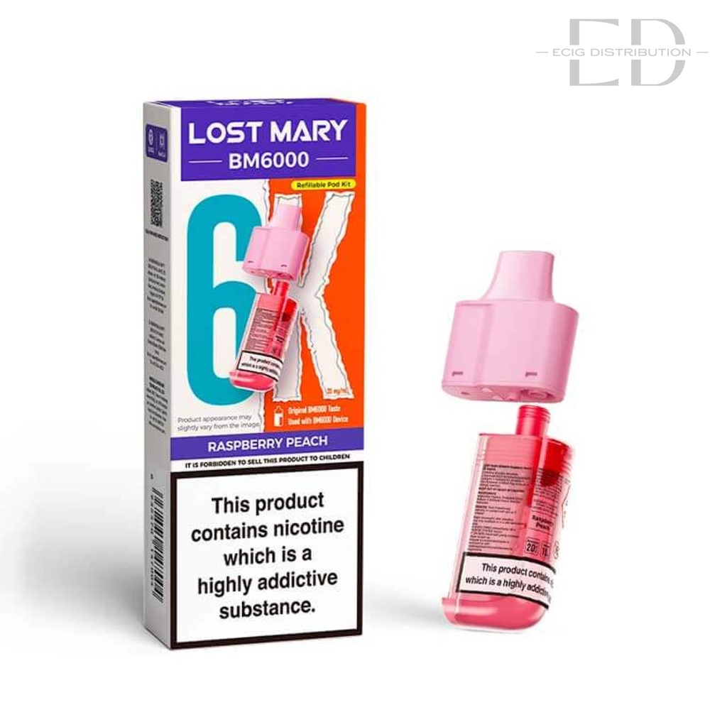 Lost Mary BM6000 Refillable Pod - Raspberry Peach 