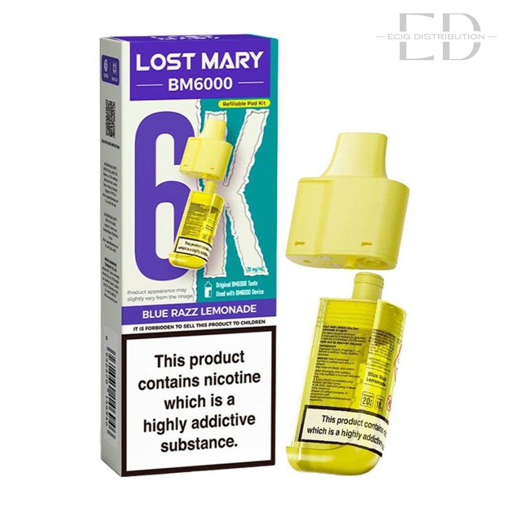Lost Mary BM6000 Refillable Pod - Blue Razz Lemonade