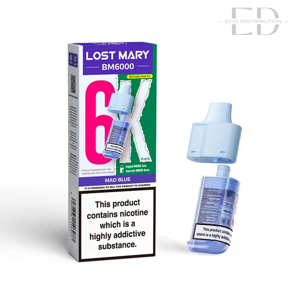 Lost Mary BM6000 Refillable Pod - Mad Blue