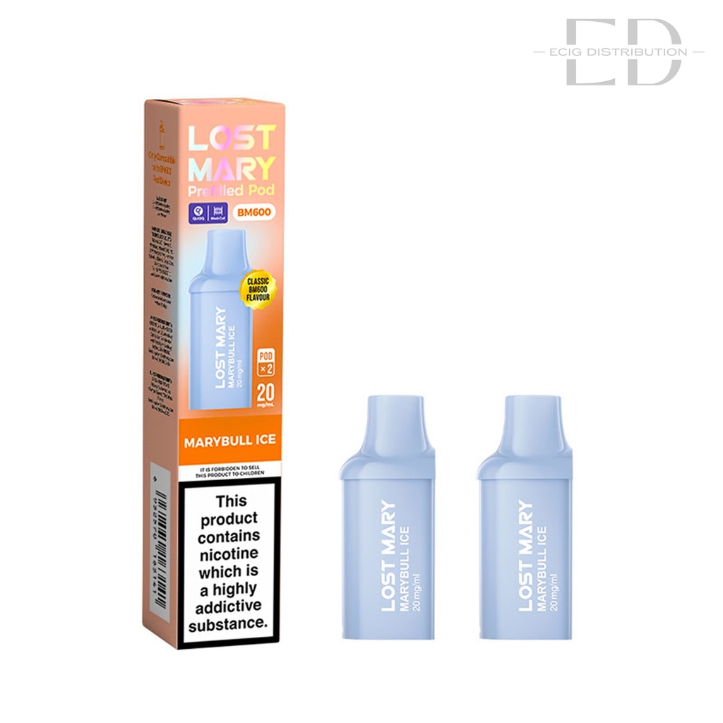Lost Mary BM600 Refillable Pod 2Pcs/Pack - Marybull Ice