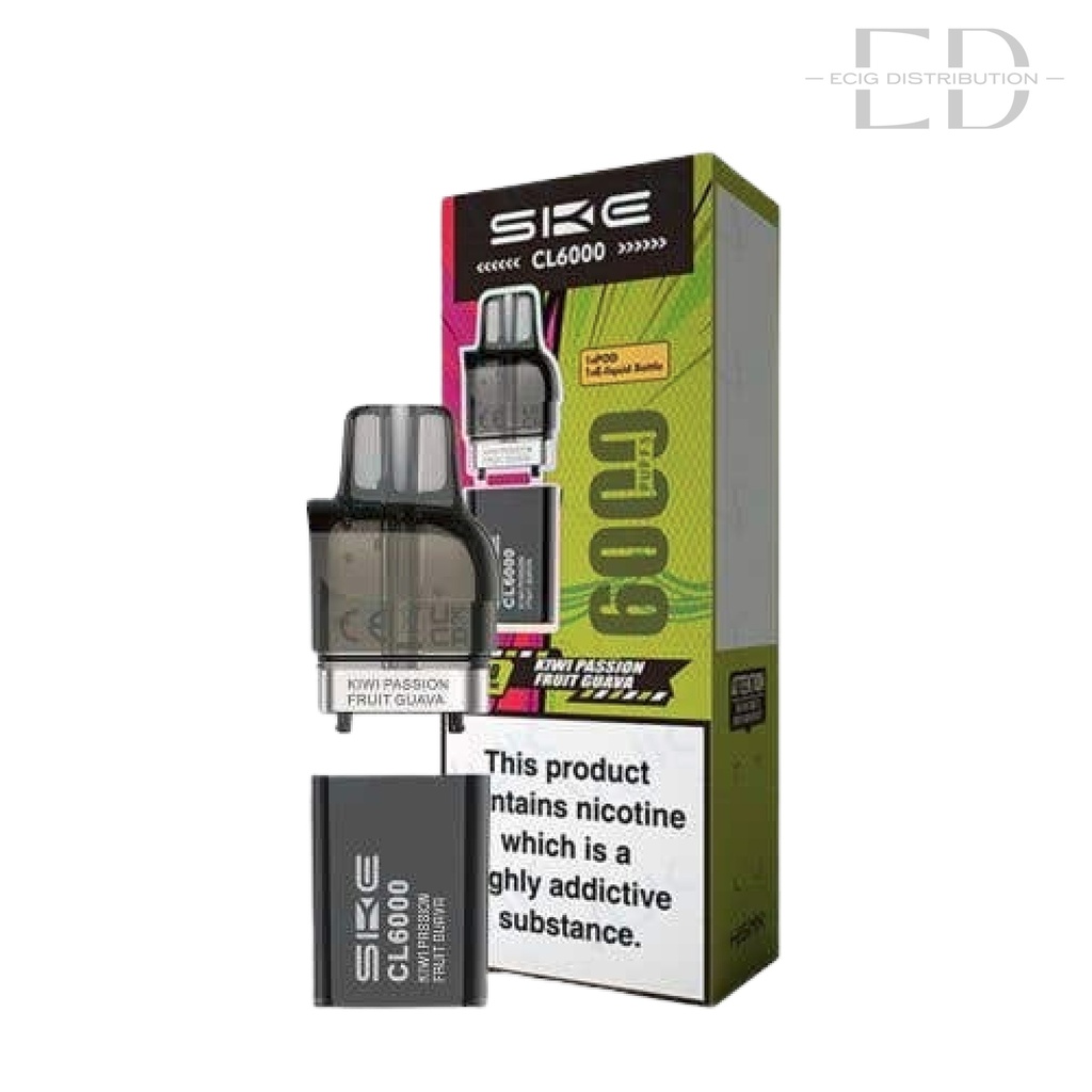 SKE Crystal CL6000 Refillable Pod - Kiwi Passion Fruit Guava 