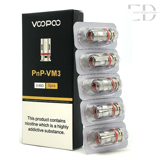 [VOOPVMC5Pcs/Pack-0.45OHM] Voopoo PNP VM3 Coil 5Pcs/Pack - 0.45 Ohm 