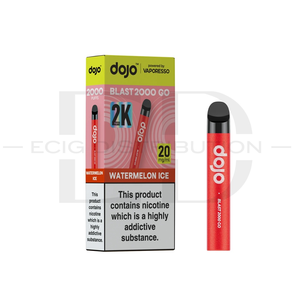 Vaporesso Dojo Blast 2000 Go Transparent Pod Kit - Watermelon Ice 20MG