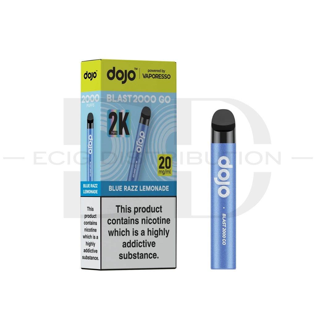 Vaporesso Dojo Blast 2000 Go Transparent Pod Kit - Blue Razz Lemonade 20MG