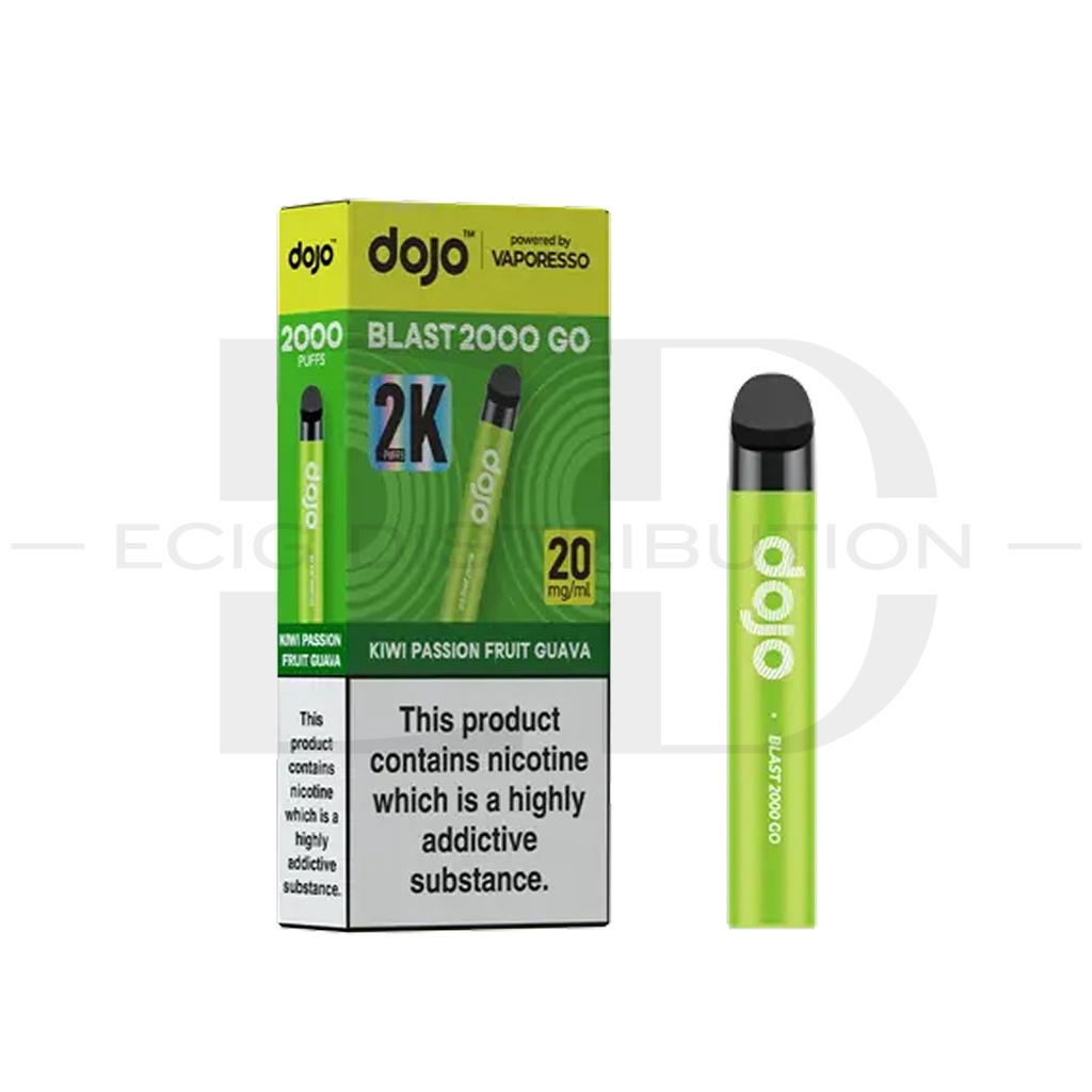 Vaporesso Dojo Blast 2000 Go Transparent Pod Kit - Kiwi Passion Fruit Guava 20MG