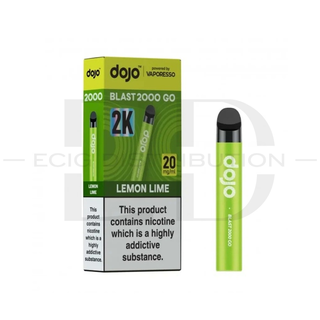 Vaporesso Dojo Blast 2000 Go Transparent Pod Kit - Lemon Lime 20MG