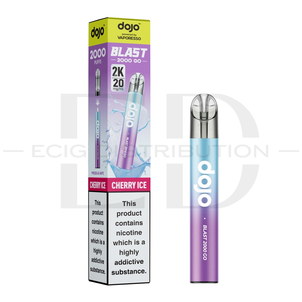 Vaporesso Dojo Blast 2000 Go Transparent Pod Kit - Cherry Ice 20MG