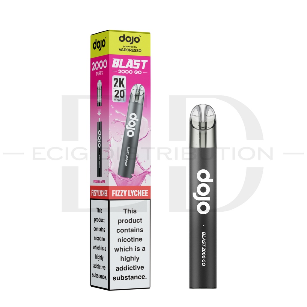 Vaporesso Dojo Blast 2000 Go Transparent Pod Kit - Fizzy Lychee 20MG