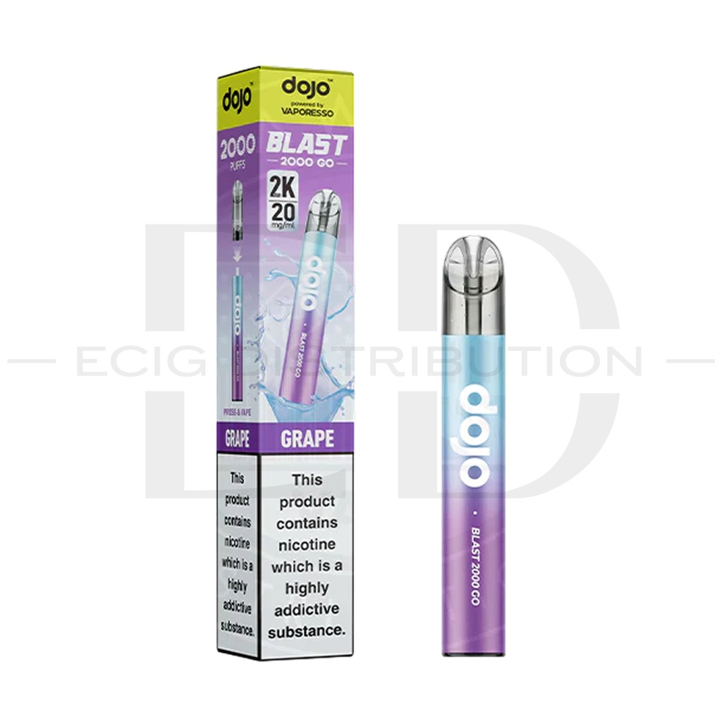 Vaporesso Dojo Blast 2000 Go Transparent Pod Kit - Grape 20MG