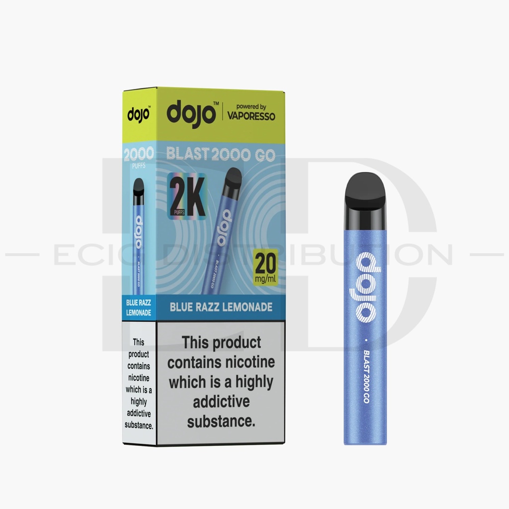 Vaporesso Dojo Blast 2000 Go Transparent Pod Kit Bundle - Blue Razz Lemonade 20MG 