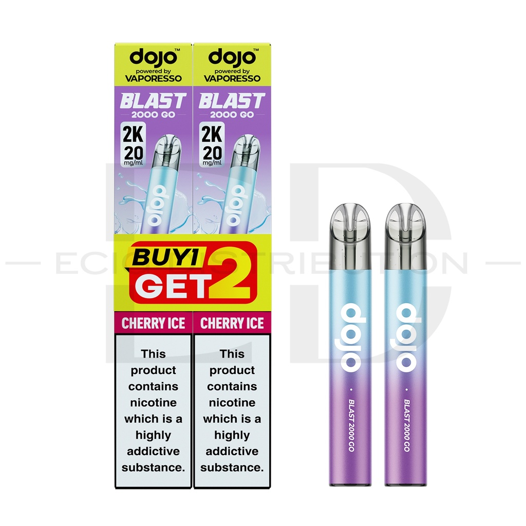 Vaporesso Dojo Blast 2000 Go Transparent Pod Kit Bundle - Cherry Ice 20MG 