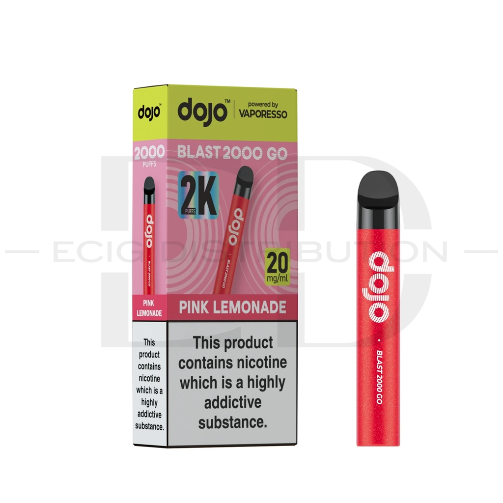 Vaporesso Dojo Blast 2000 Go Transparent Pod Kit Bundle - Pink Lemonade 20MG 
