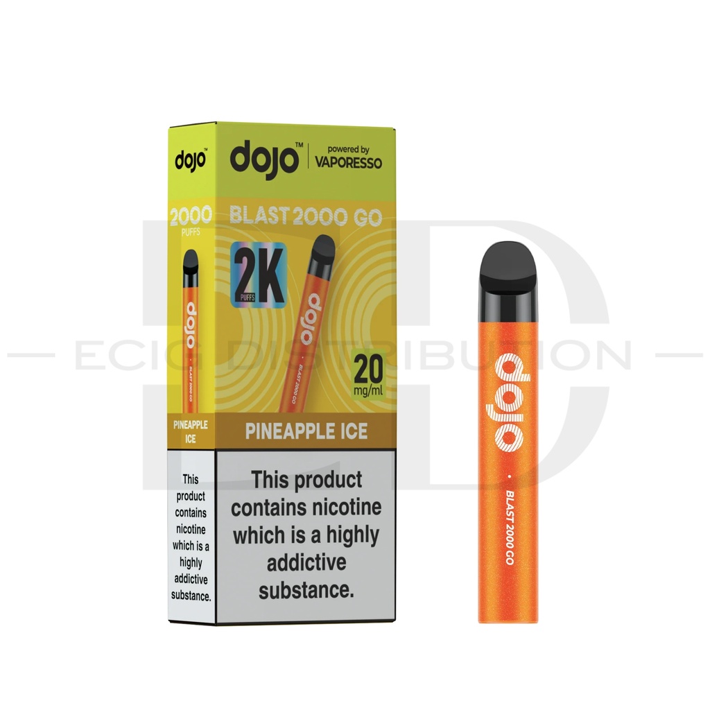 Vaporesso Dojo Blast 2000 Go Transparent Pod Kit Bundle - Pineapple Ice 20MG 