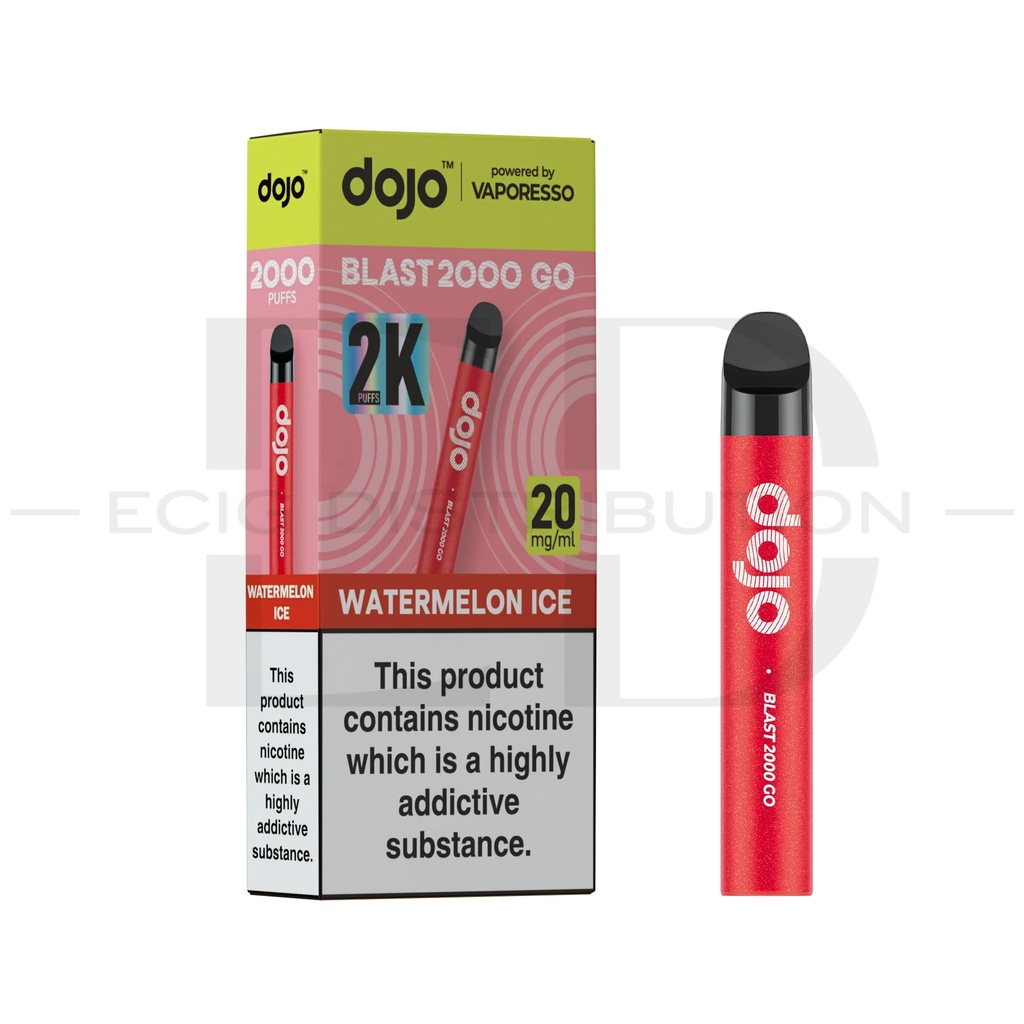 Vaporesso Dojo Blast 2000 Go Transparent Pod Kit Bundle - Watermelon Ice 20MG 