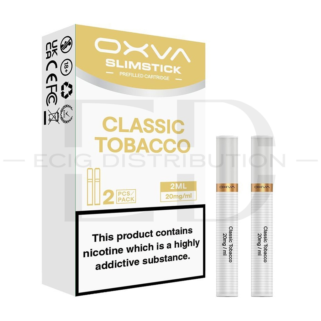 Oxva SlimStick Refillable Pod 2Pcs/Pack - Classic Tobacco 20MG 