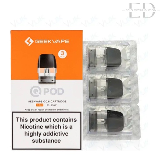 [GEEQREP3Pcs/Pack-0.6OHM] Geekvape Q Refillable Pod 3Pcs/Pack - 0.6 Ohm  