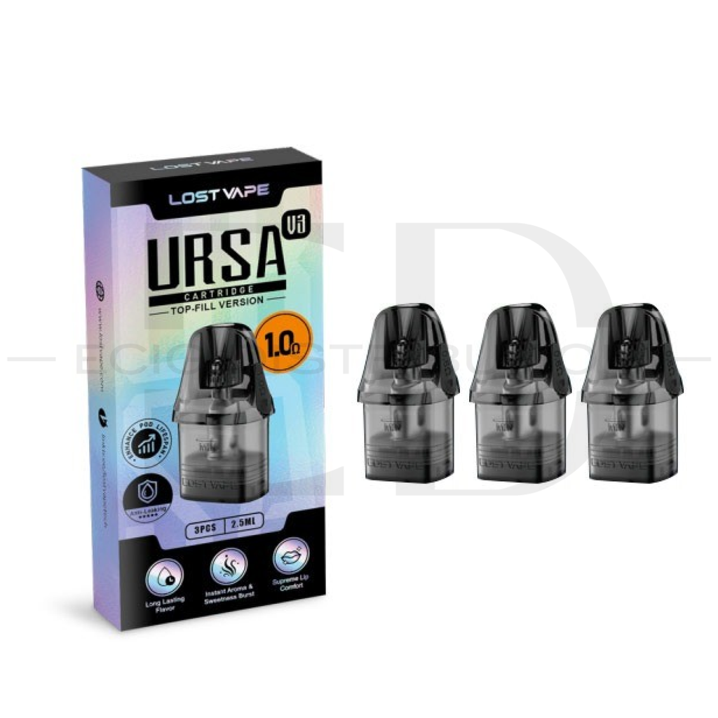Lost Vape Ursa V3 Top-Fill Version Refillable Pod 3Pcs/Pack - 1.0 Ohm    