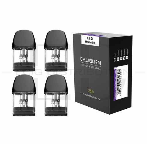 [UWECA2RP4Pcs/Pack-0.9OHM] Uwell Caliburn A2 Refillable Pod 4Pcs/Pack - 0.9 Ohm 