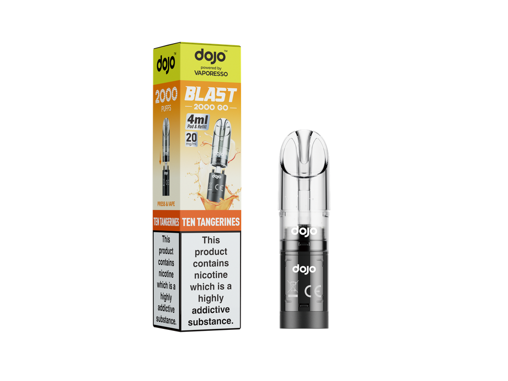 Vaporesso Dojo Blast 2000 Go Transparent Pod - Ten Tangerines 20MG 