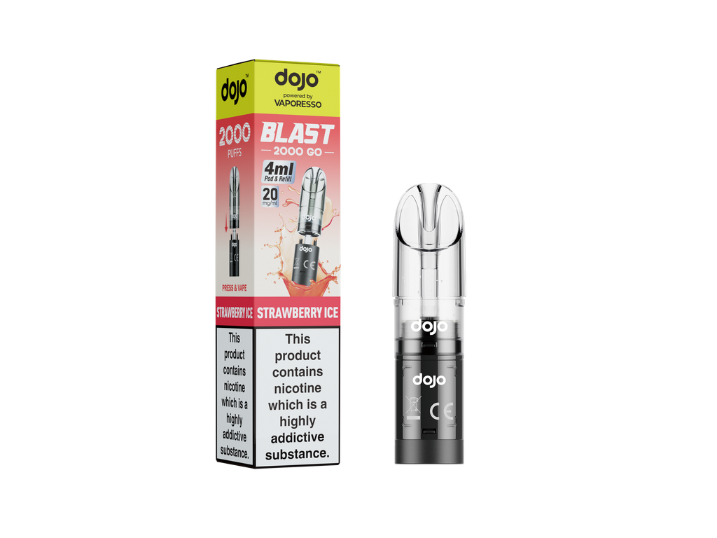 Vaporesso Dojo Blast 2000 Go Transparent Pod - Strawberry Ice 20MG