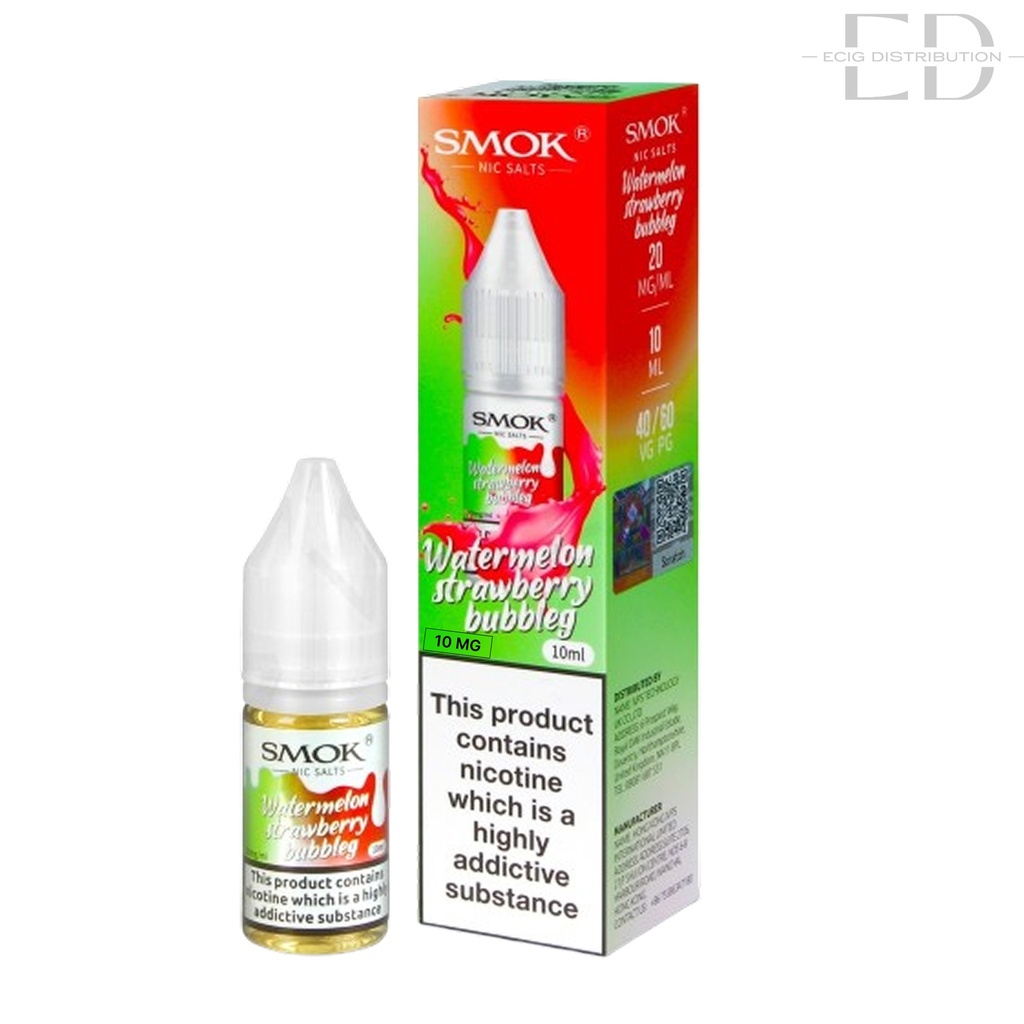 Smok Nic Salts - Watermelon Strawberry Bubblegum 10MG 