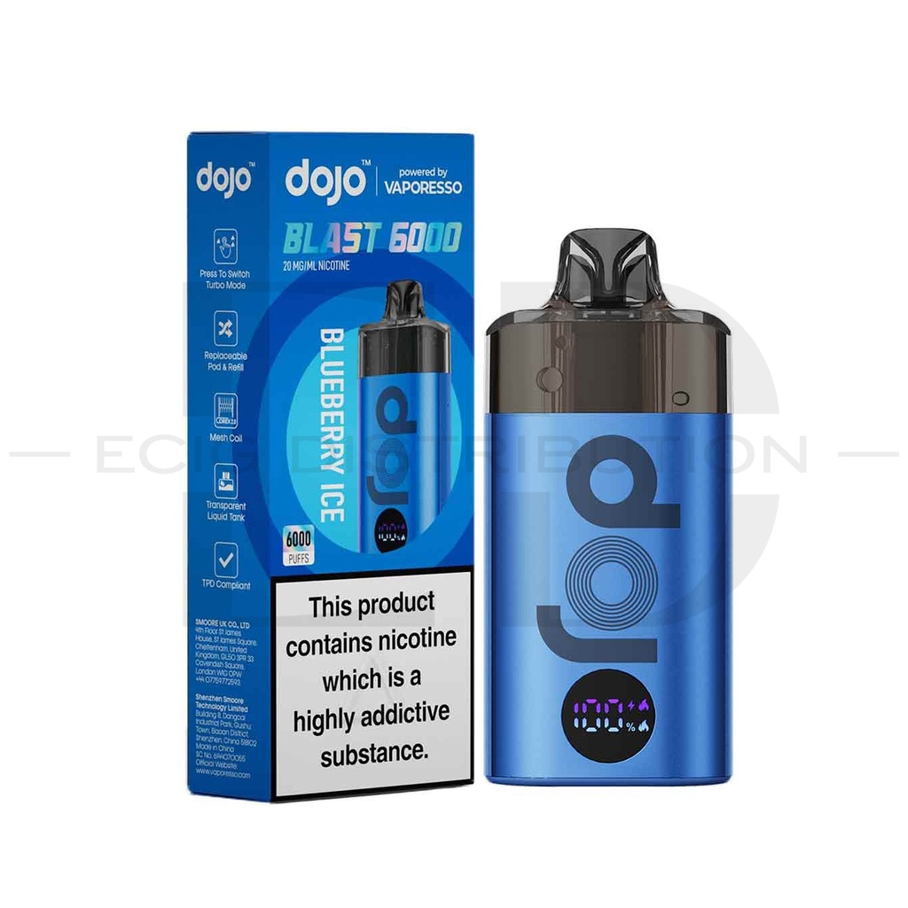 Vaporesso Dojo Blast 6000 Pod Kit - Blueberry Ice 20MG 