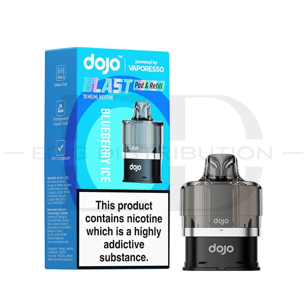 Vaporesso Dojo Blast 6000 Refillable Pod - Blueberry Ice 20MG 