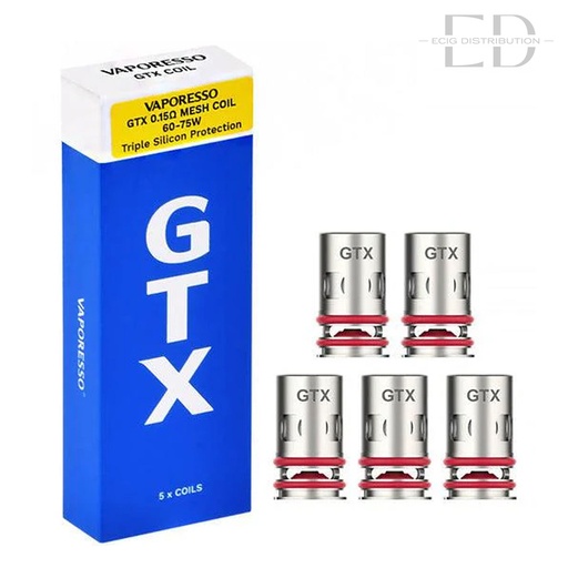 [VAPGDUMC5Pcs/Pack-0.15OHM] Vaporesso GTX Dual Mesh Coil 5Pcs/Pack - 0.15 Ohm