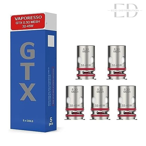 [VAPGDUMC5Pcs/Pack-0.3OHM] Vaporesso GTX Dual Mesh Coil 5Pcs/Pack - 0.3 Ohm 
