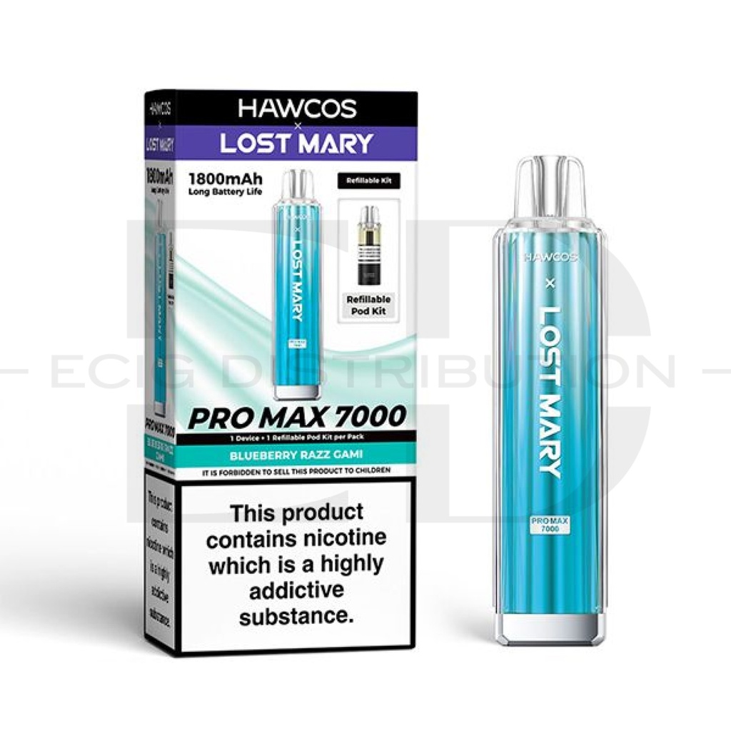 Lost Mary Hawcos Pro Max 7000 Pod Kit - Blueberry Razz Gami 