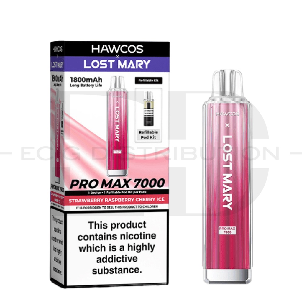Lost Mary Hawcos Pro Max 7000 Pod Kit - Strawberry Raspberry Cherry Ice 