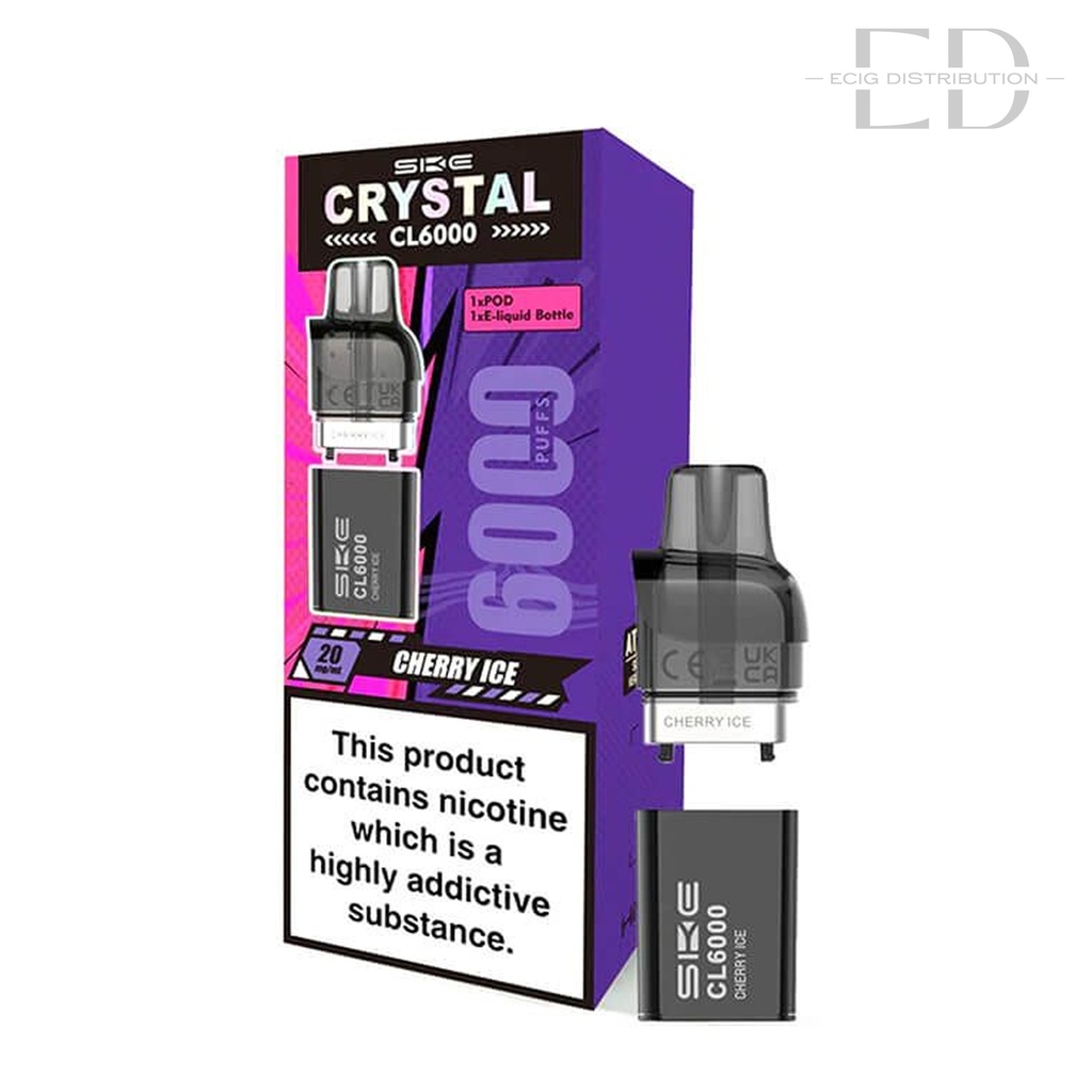 SKE Crystal CL6000 Refillable Pod - Cherry Ice 