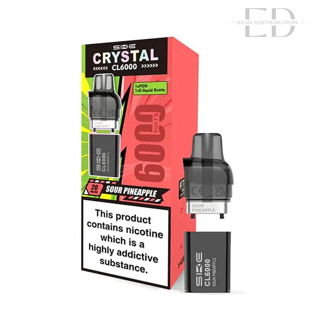 SKE Crystal CL6000 Refillable Pod - Sour Pineapple 