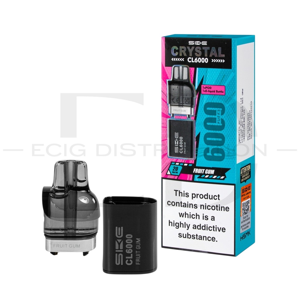 SKE Crystal CL6000 Refillable Pod - Fruit Gum