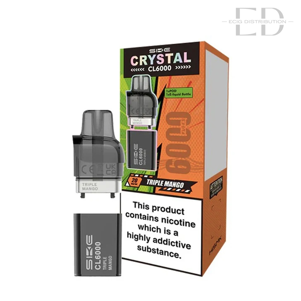 SKE Crystal CL6000 Refillable Pod - Triple Mango
