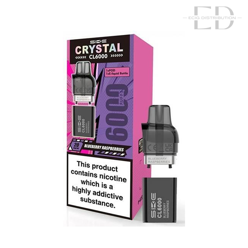 SKE Crystal CL6000 Refillable Pod - Blueberry Raspberries